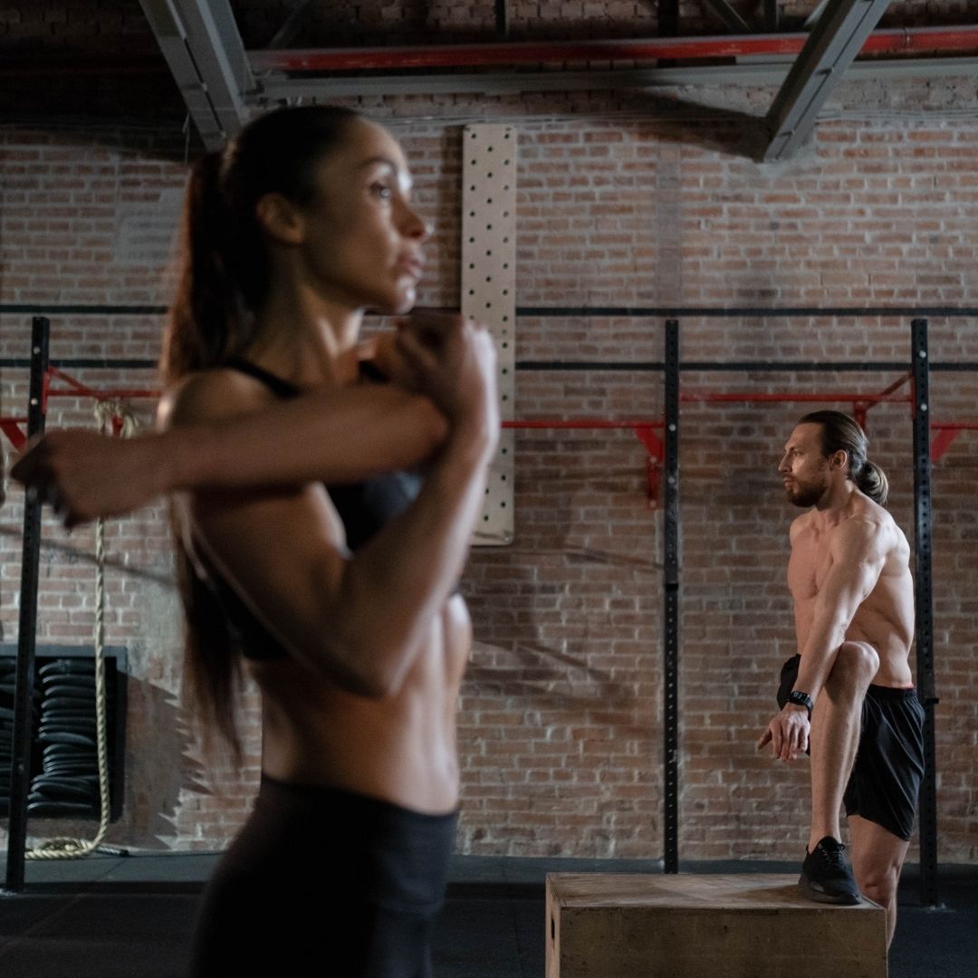 People stretching